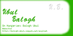 ubul balogh business card